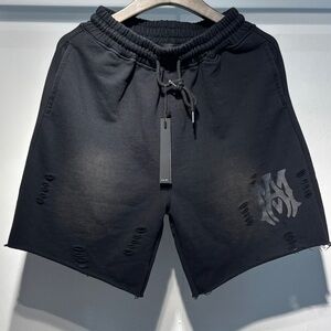 Men's Black Distressed Shorts